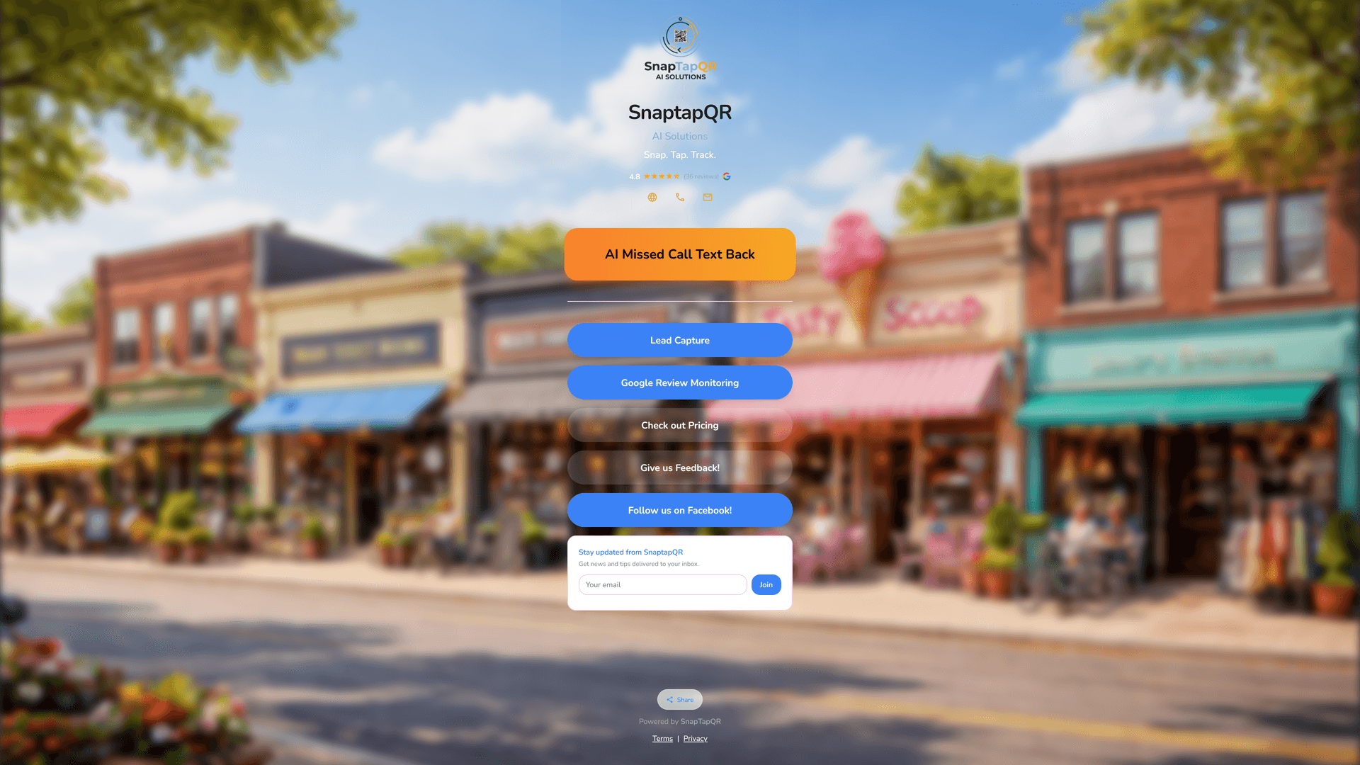 QR Hub Pages - SnapTapQR dashboard screenshot